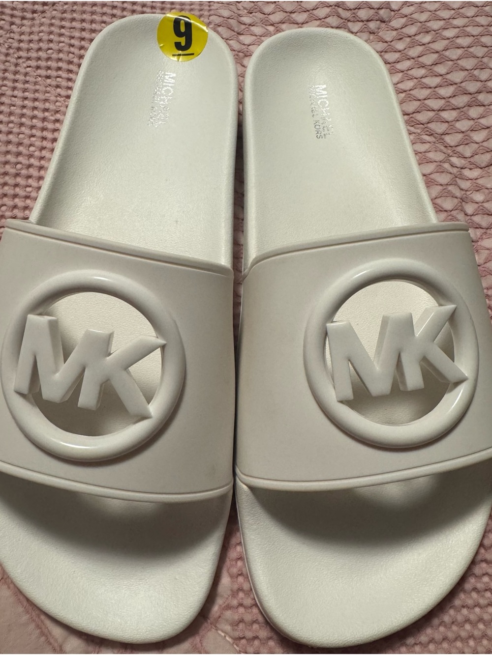 Michael Kors White MK Logo Slide Sandals for Women - Picture 4 of 4